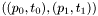$((p_0,t_0),(p_1,t_1))$
