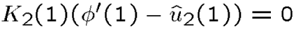 $K_2(1)(\phi'(1)-\hatu_2(1))=0$