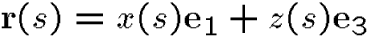 ${\bf r}(s)=x(s)\i_1 + z(s)\i_3$